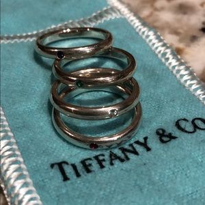 4 stackable tiffany and co. rings